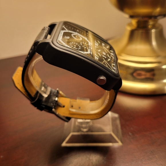 Brand New Black Multi-Dial Squared Men's Watch - Picture 4 of 5